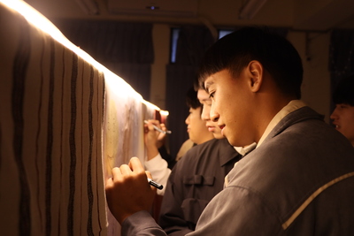 Self-portrait painting in progress